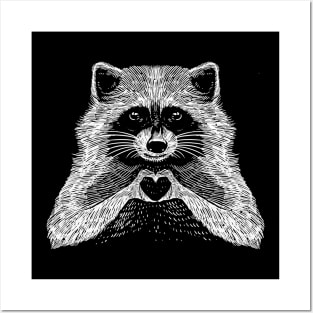 Love Raccoon Posters and Art